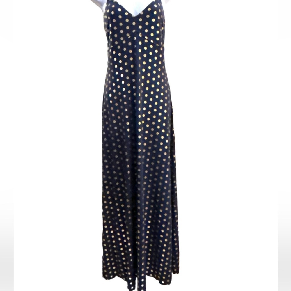 Michael Kors Women’s Navy and Gold Maxi Dress Size XS - Picture 3 of 13